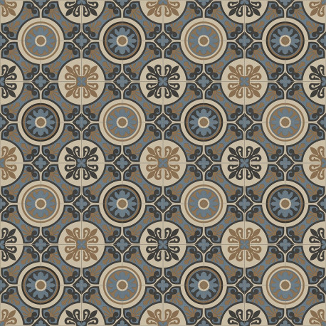 PVC/Vinyle Plaza Carreaux ciment foncé