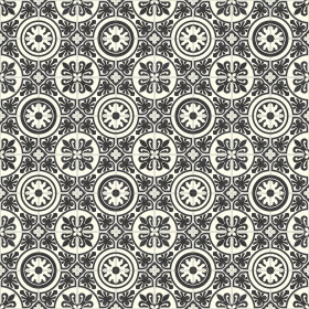 PVC/Vinyle Plaza Carreaux ciment noir et blanc